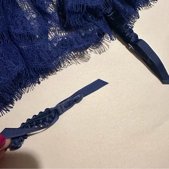 Victoria’s Secret Lace Garter Skirt Blue - Picture 3 of 4